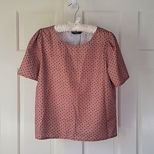 SheIn scoop neck heart bow top